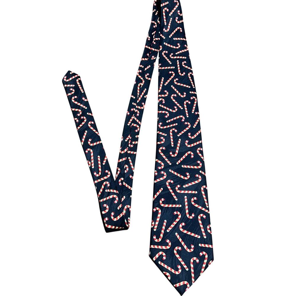 Keith Daniels Christmas candy cane necktie